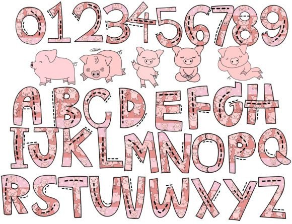 Download Pig Alphabet Png Pink Animal Fonts - Alphabet Collection