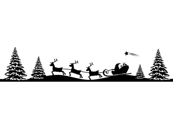 Download Christmas Silhouette Sleigh Tree - Christmas silhouette Collection