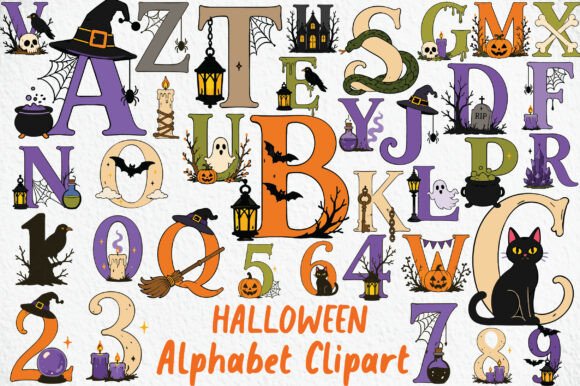 Download Halloween Alphabet Clipart PNG - Premium Resources