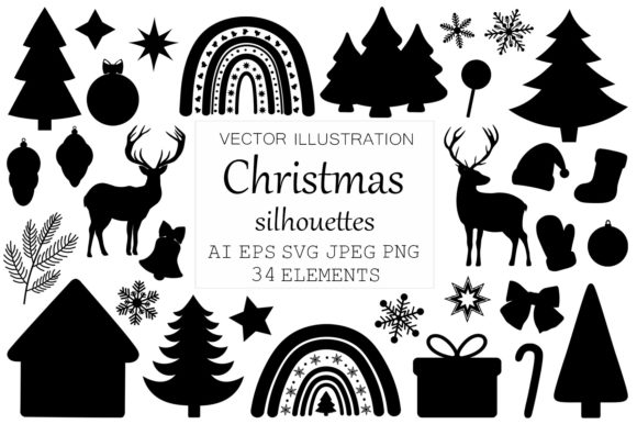 Download Christmas Silhouette New Year Silhouette - Christmas silhouette Collection