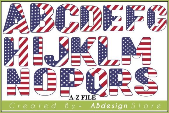 Download American Flag Alphabet a-Z Bundle Svg - Alphabet Collection